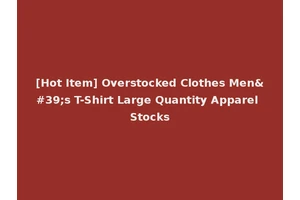 [Hot Item] Overstocked Clothes Men's T-Shirt Large Quantity Apparel Stocks