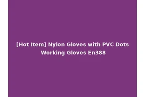 [Hot Item] Nylon Gloves with PVC Dots Working Gloves En388