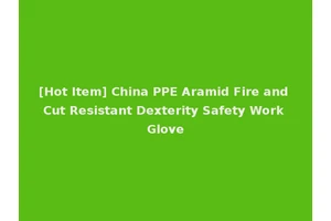 [Hot Item] China PPE Aramid Fire and Cut Resistant Dexterity Safety Work Glove