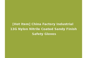 [Hot Item] China Factory Industrial 13G Nylon Nitrile Coated Sandy Finish Safety Gloves