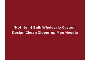 [Hot Item] Bulk Wholesale Custom Design Cheap Zipper up Men Hoodie
