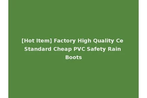 [Hot Item] Factory High Quality Ce Standard Cheap PVC Safety Rain Boots