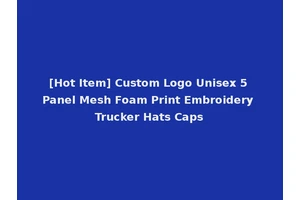 [Hot Item] Custom Logo Unisex 5 Panel Mesh Foam Print Embroidery Trucker Hats Caps