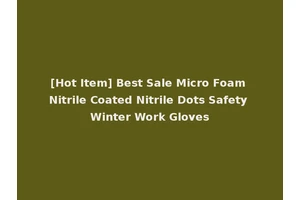 [Hot Item] Best Sale Micro Foam Nitrile Coated Nitrile Dots Safety Winter Work Gloves