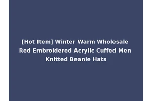 [Hot Item] Winter Warm Wholesale Red Embroidered Acrylic Cuffed Men Knitted Beanie Hats
