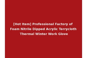 [Hot Item] Professional Factory of Foam Nitrile Dipped Acrylic Terrycloth Thermal Winter Work Glove