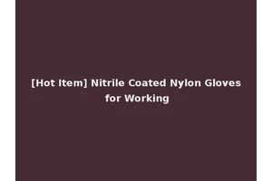 [Hot Item] Nitrile Coated Nylon Gloves for Working