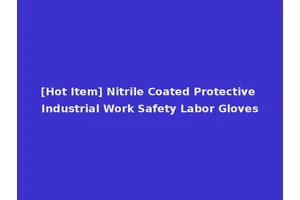 [Hot Item] Nitrile Coated Protective Industrial Work Safety Labor Gloves