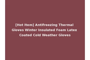 [Hot Item] Antifreezing Thermal Gloves Winter Insulated Foam Latex Coated Cold Weather Gloves