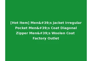 [Hot Item] Men's Jacket Irregular Pocket Men's Coat Diagonal Zipper Men's Woolen Coat Factory Outlet