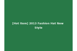 [Hot Item] 2013 Fashion Hat New Style