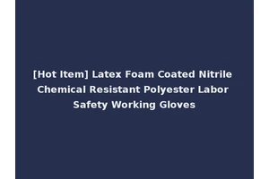 [Hot Item] Latex Foam Coated Nitrile Chemical Resistant Polyester Labor Safety Working Gloves