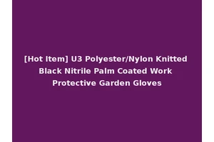[Hot Item] U3 Polyester/Nylon Knitted Black Nitrile Palm Coated Work Protective Garden Gloves