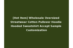 [Hot Item] Wholesale Oversized Streetwear Cotton Pullover Hoodie Hooded Sweatshirt Accept Sample Customization