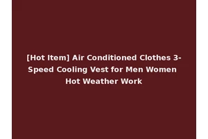 [Hot Item] Air Conditioned Clothes 3-Speed Cooling Vest for Men Women Hot Weather Work