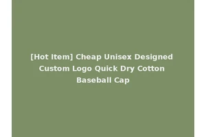 [Hot Item] Cheap Unisex Designed Custom Logo Quick Dry Cotton Baseball Cap