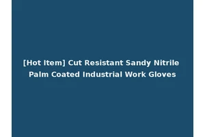 [Hot Item] Cut Resistant Sandy Nitrile Palm Coated Industrial Work Gloves