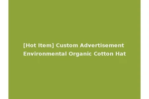 [Hot Item] Custom Advertisement Environmental Organic Cotton Hat