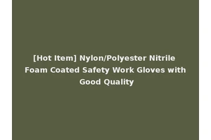 [Hot Item] Nylon/Polyester Nitrile Foam Coated Safety Work Gloves with Good Quality