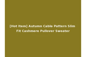 [Hot Item] Autumn Cable Pattern Slim Fit Cashmere Pullover Sweater