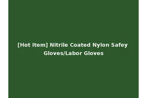 [Hot Item] Nitrile Coated Nylon Safey Gloves/Labor Gloves
