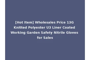 [Hot Item] Wholesales Price 13G Knitted Polyester U3 Liner Coated Working Garden Safety Nitrile Gloves for Sales
