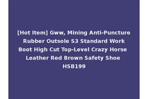 [Hot Item] Gww, Mining Anti-Puncture Rubber Outsole S3 Standard Work Boot High Cut Top-Level Crazy Horse Leather Red Brown Safety Shoe HSB199