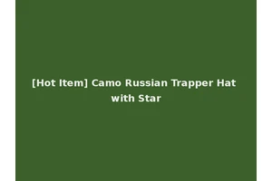 [Hot Item] Camo Russian Trapper Hat with Star