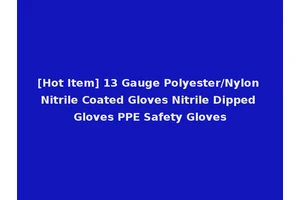 [Hot Item] 13 Gauge Polyester/Nylon Nitrile Coated Gloves Nitrile Dipped Gloves PPE Safety Gloves