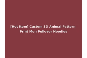 [Hot Item] Custom 3D Animal Pattern Print Men Pullover Hoodies
