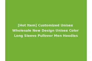 [Hot Item] Customized Unisex Wholesale New Design Unisex Color Long Sleeve Pullover Men Hoodies