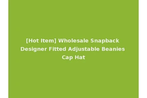 [Hot Item] Wholesale Snapback Designer Fitted Adjustable Beanies Cap Hat