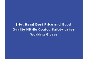 [Hot Item] Best Price and Good Quality Nitrile Coated Safety Labor Working Gloves