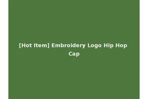 [Hot Item] Embroidery Logo Hip Hop Cap
