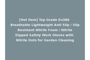 [Hot Item] Top Grade En388 Breathable Lightweight Anti Slip / Slip Resistant Nitrile Foam / Nitrile Dipped Safety Work Gloves with Nitrile Dots for Garden Cleaning