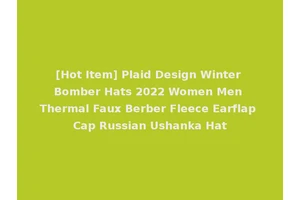 [Hot Item] Plaid Design Winter Bomber Hats 2022 Women Men Thermal Faux Berber Fleece Earflap Cap Russian Ushanka Hat