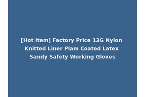 [Hot Item] Factory Price 13G Nylon Knitted Liner Plam Coated Latex Sandy Safety Working Gloves