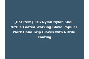 [Hot Item] 13G Nylon Nylon Shell Nitrile Coated Working Glove Popular Work Hand Grip Gloves with Nitrile Coating