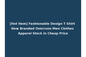 [Hot Item] Fashionable Design T Shirt New Branded Overruns Men Clothes Apparel Stock in Cheap Price