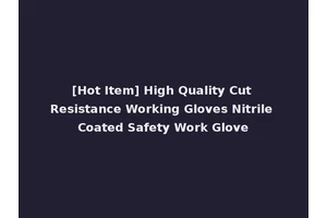 [Hot Item] High Quality Cut Resistance Working Gloves Nitrile Coated Safety Work Glove