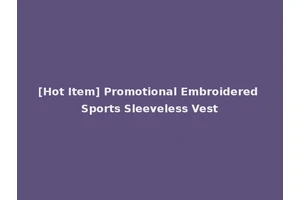[Hot Item] Promotional Embroidered Sports Sleeveless Vest