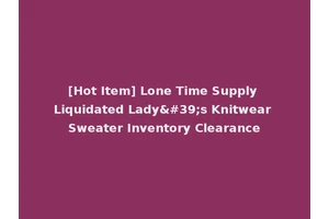 [Hot Item] Lone Time Supply Liquidated Lady's Knitwear Sweater Inventory Clearance