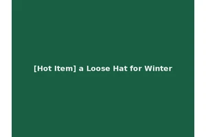 [Hot Item] a Loose Hat for Winter