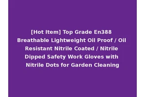 [Hot Item] Top Grade En388 Breathable Lightweight Oil Proof / Oil Resistant Nitrile Coated / Nitrile Dipped Safety Work Gloves with Nitrile Dots for Garden Cleaning