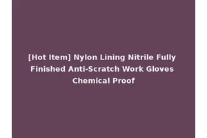 [Hot Item] Nylon Lining Nitrile Fully Finished Anti-Scratch Work Gloves Chemical Proof