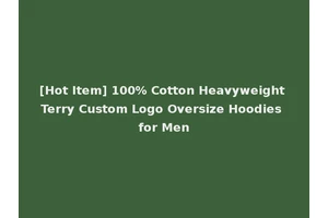 [Hot Item] 100% Cotton Heavyweight Terry Custom Logo Oversize Hoodies for Men