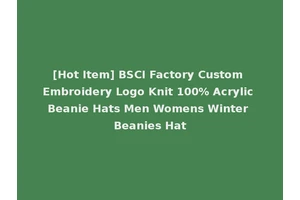 [Hot Item] BSCI Factory Custom Embroidery Logo Knit 100% Acrylic Beanie Hats Men Womens Winter Beanies Hat