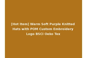 [Hot Item] Warm Soft Purple Knitted Hats with POM Custom Embroidery Logo BSCI Oeko Tex
