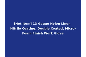 [Hot Item] 13 Gauge Nylon Liner, Nitrile Coating, Double Coated, Micro-Foam Finish Work Glove