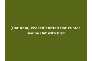[Hot Item] Peaked Knitted Hat Winter Beanie Hat with Brim